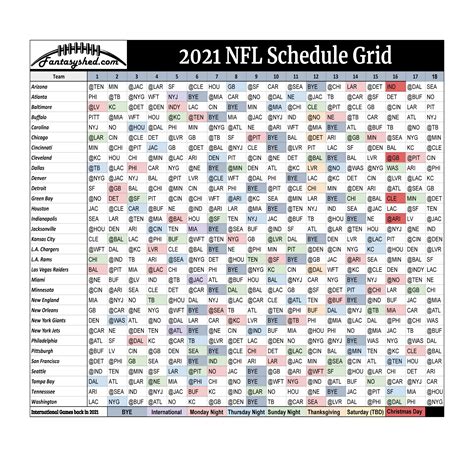 nfl schedule 2021